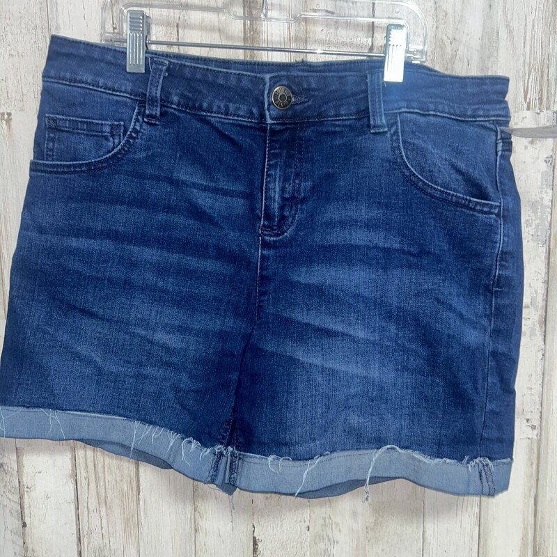 18 Dark Denim Cuff Shorts, Blue, Size: Girl 10 Up