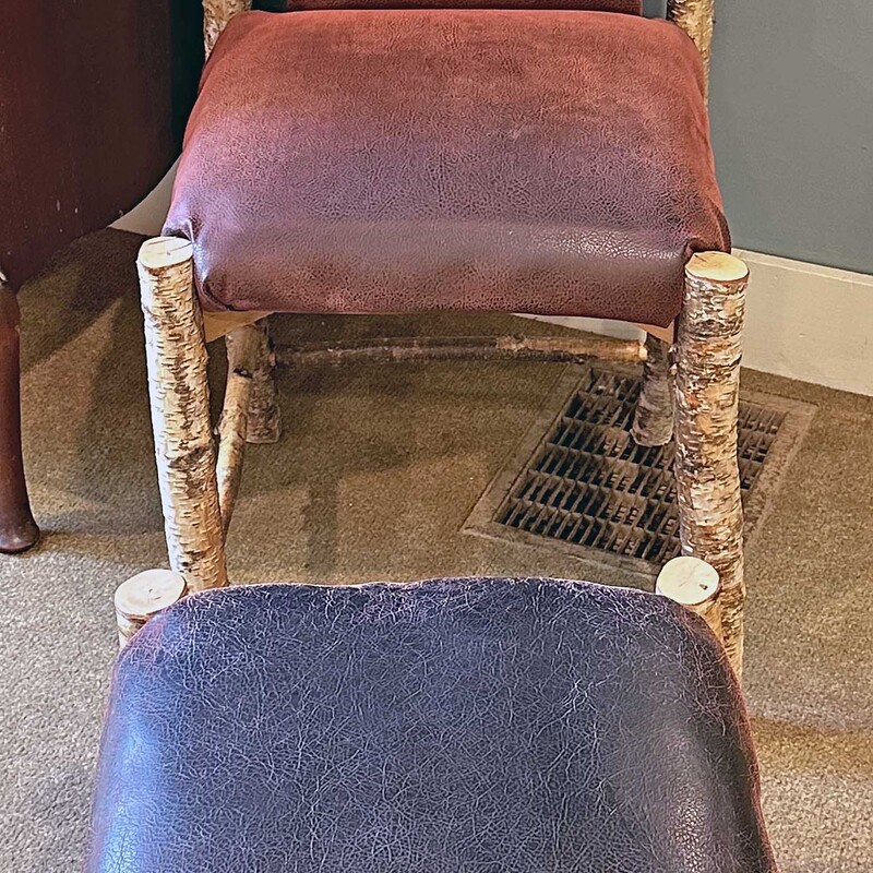 Rustic Birch Chair&Ottoma