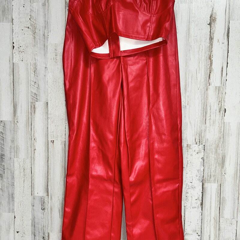 XS 2pc Red Leather Set, Red, Size: Ladies XS
