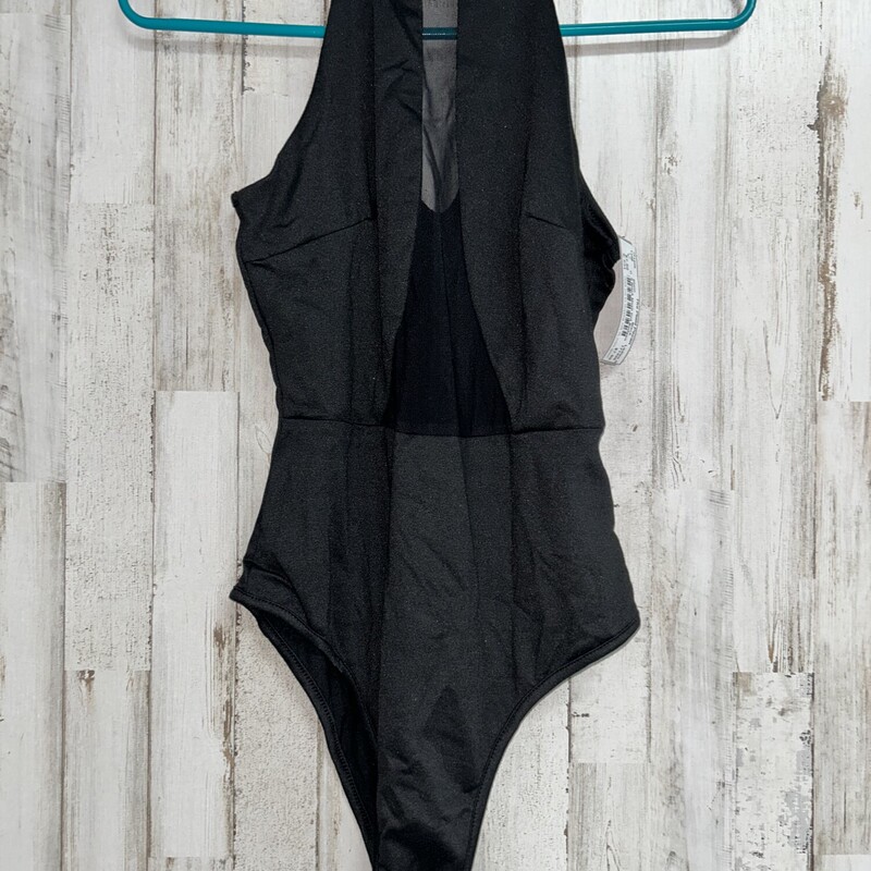 S Black Mesh Cut Bodysuit, Black, Size: Ladies S