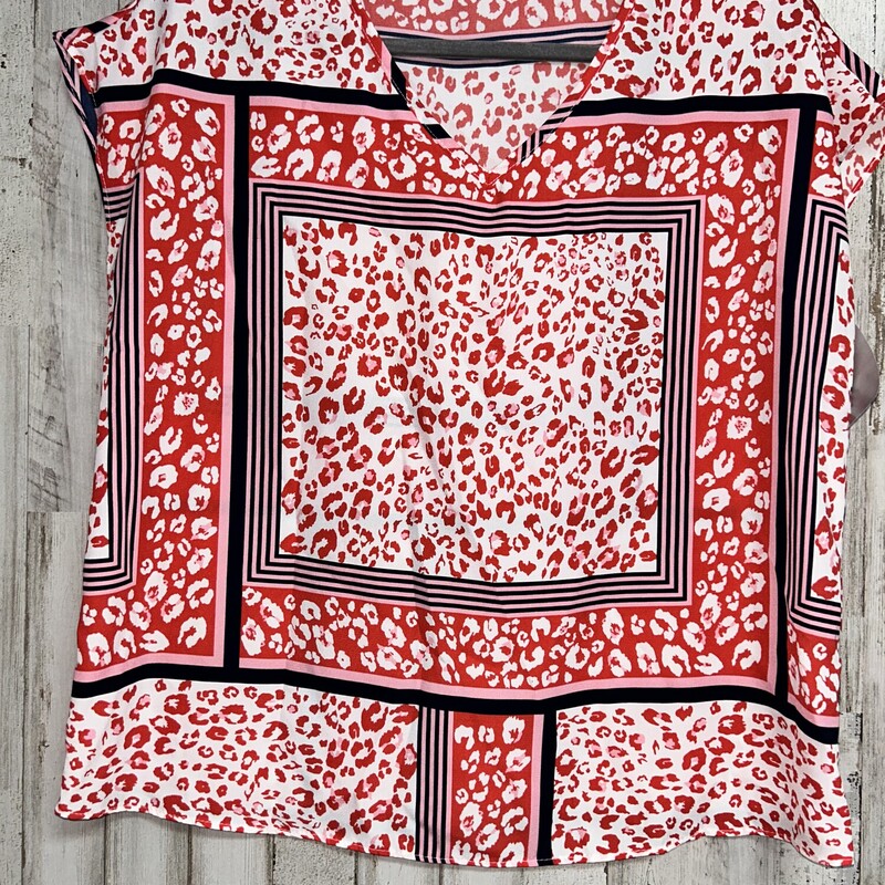 S Red Leopard Top
