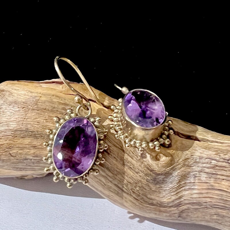 Sterling Purple Stone earrings