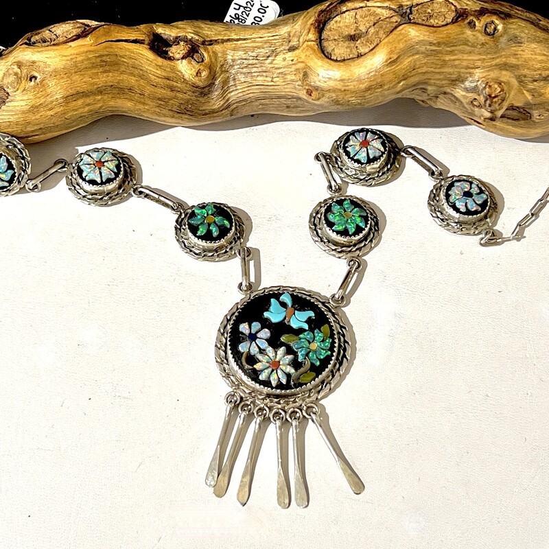 Faux opal necklace