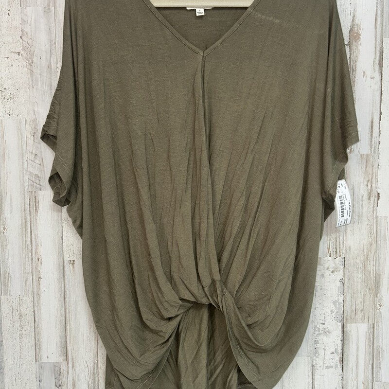 S Olive Knot Top, Green, Size: Ladies S