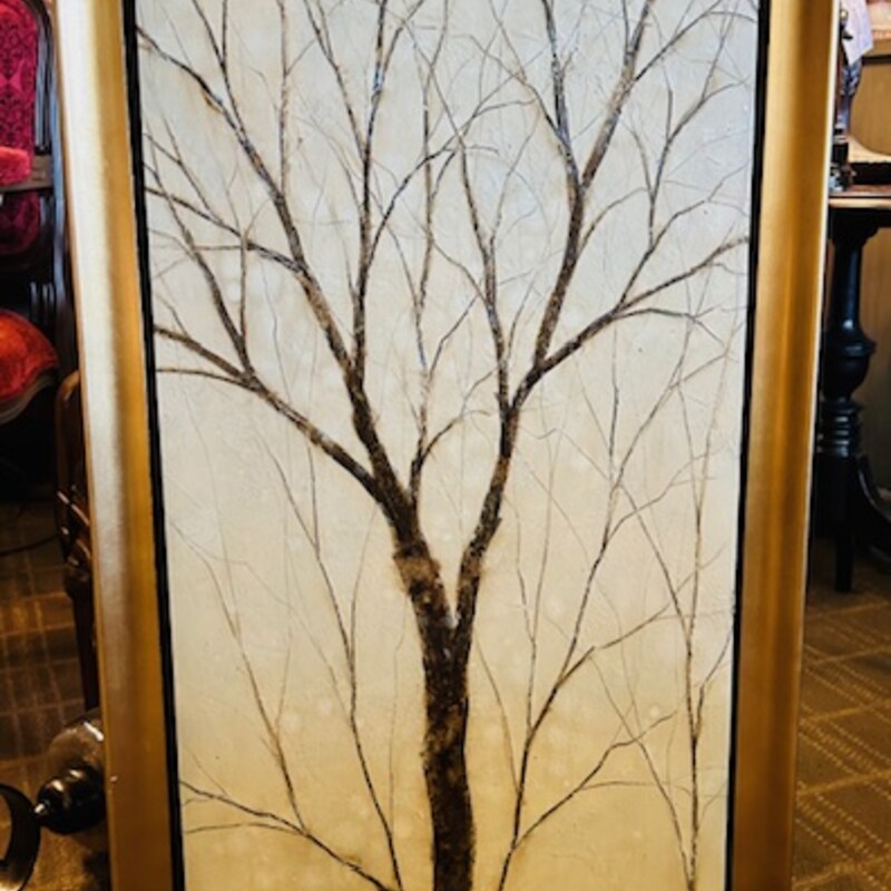 Tree Branches Oil Painting by Nicole Anlini
Cream Brown Gold Size: 20 x 38H
Hand painted oil painting