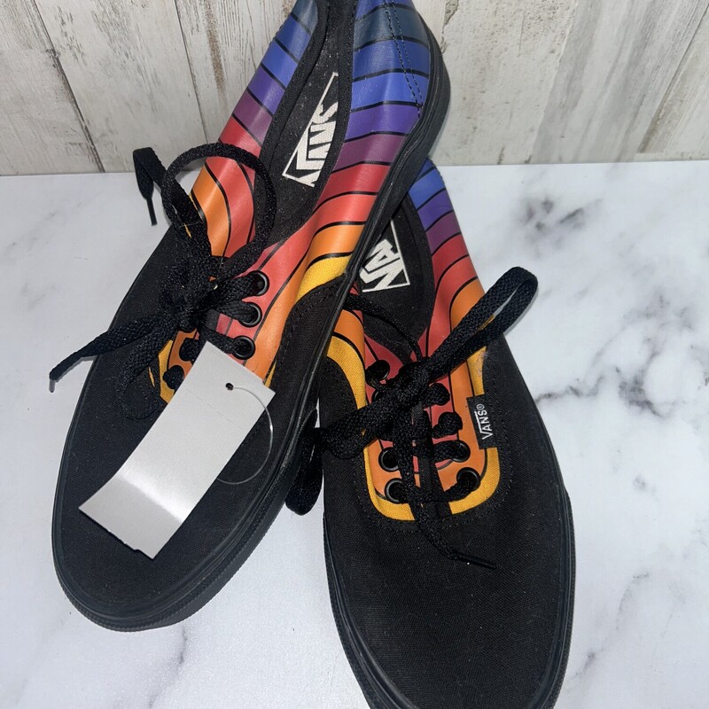 A9 Rainbow Stripe Sneaker, Black, Size: Shoes A9