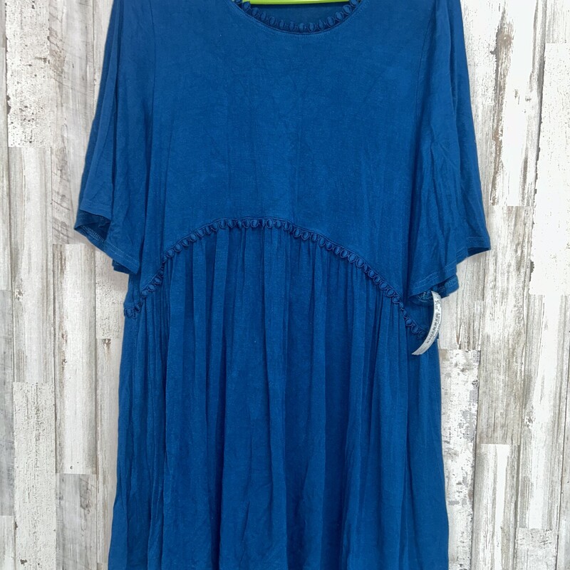 M Blue Trim Dress