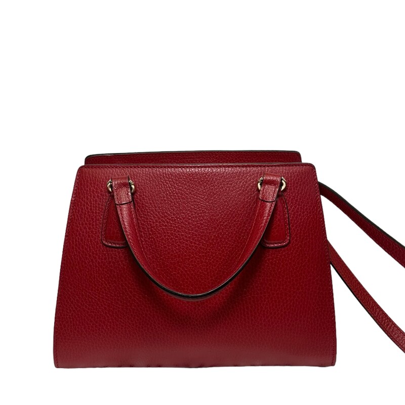 Gucci Soho Tote, Red, Size: Small<br />
<br />
Style Code:<br />
607722 525040<br />
<br />
Dimensions:<br />
Length: 10.25 (26 cm)<br />
Height: 7.75 (19 cm)<br />
Depth: 5 (12 cm)<br />
Strap Drop: 3.5 (8 cm)/ 24 (60 cm)<br />
Made in Italy