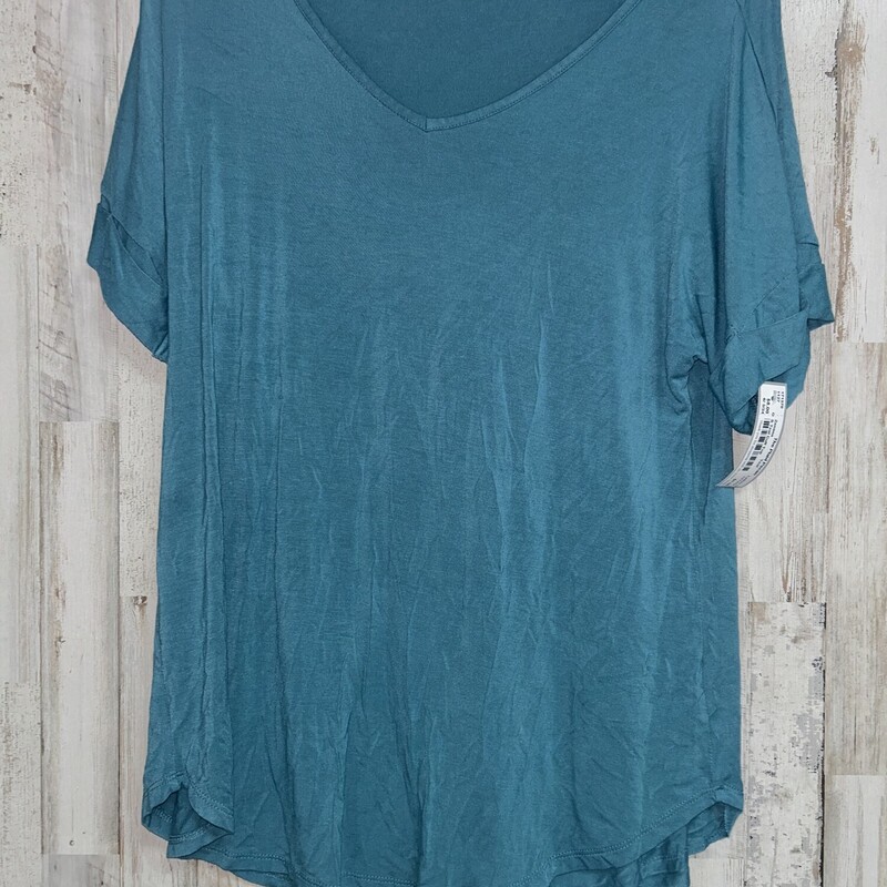 S Teal Cuff Top, Teal, Size: Ladies S