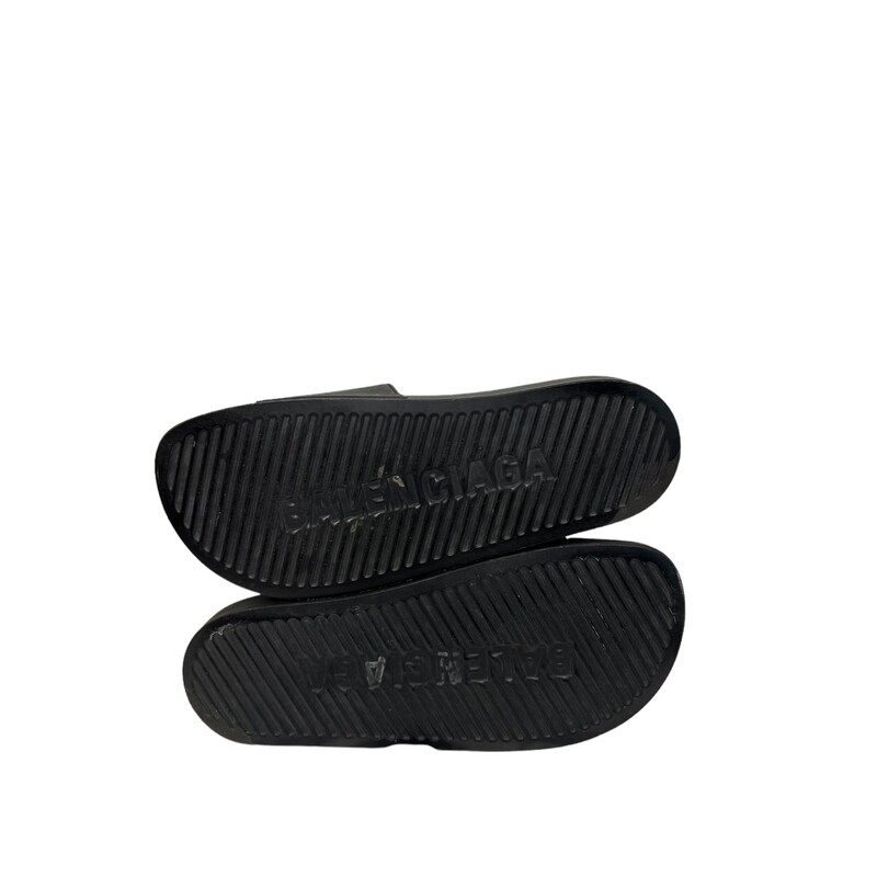 Balenciaga Pool Slides, Black, Size: 10