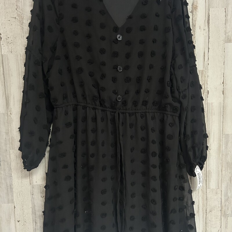 1X Black Dotted Dress, Black, Size: Ladies XL