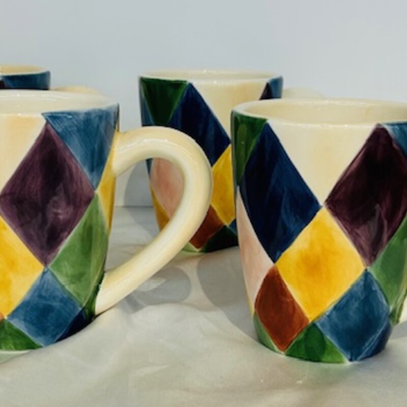 Set of 4 Diamond Checkered Mugs
Multicolored
Size: 5.5 x 3.5 x 4.