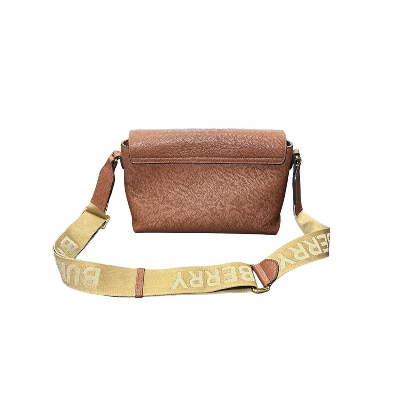 Burberry Note Crossbody, Tan, Size: Medium<br />
<br />
Dimensions:<br />
7.1H x 9.8W x 3.3D<br />
Removable/adjustable shoulder strap, 15-23.2 drop.<br />
<br />
Burberry Note crossbody bag in grainy calf leather with signature vintage check canvas panel.