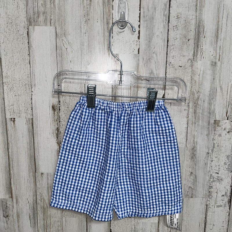 2T Blue Plaid Shorts, Blue, Size: Boy 2T-4T