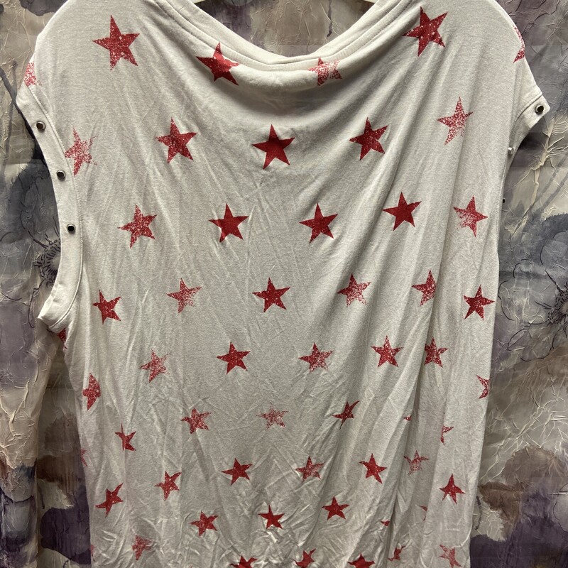 Brand new with tags and retails for $50. This sleeveless tee in white has stars in red on the back and Stars Stripes and Dreams graphic on the front.