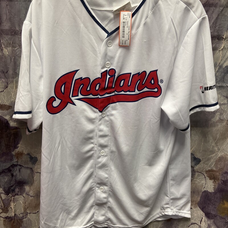 Cleveland Indians jersey style top in white with button up front. Encarnacion #10 on back