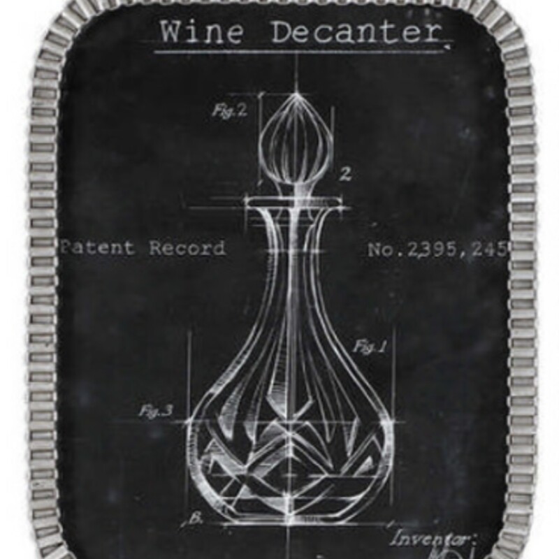 Uttermost Decanter Blueprint in Metal Frame
Gray White Silver Size: 15 x 20.5H
Red wine print sold separately