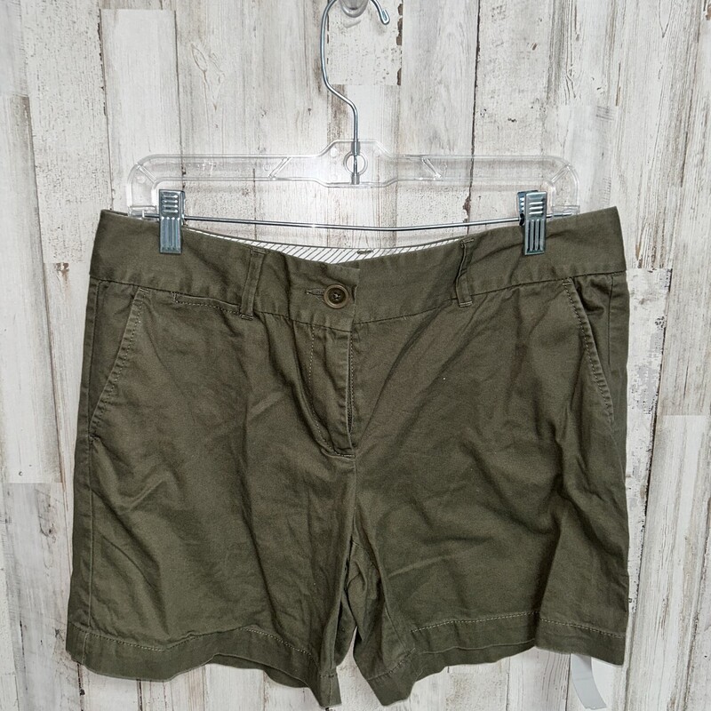 Sz6 Olive Button Shorts, Green, Size: Ladies M