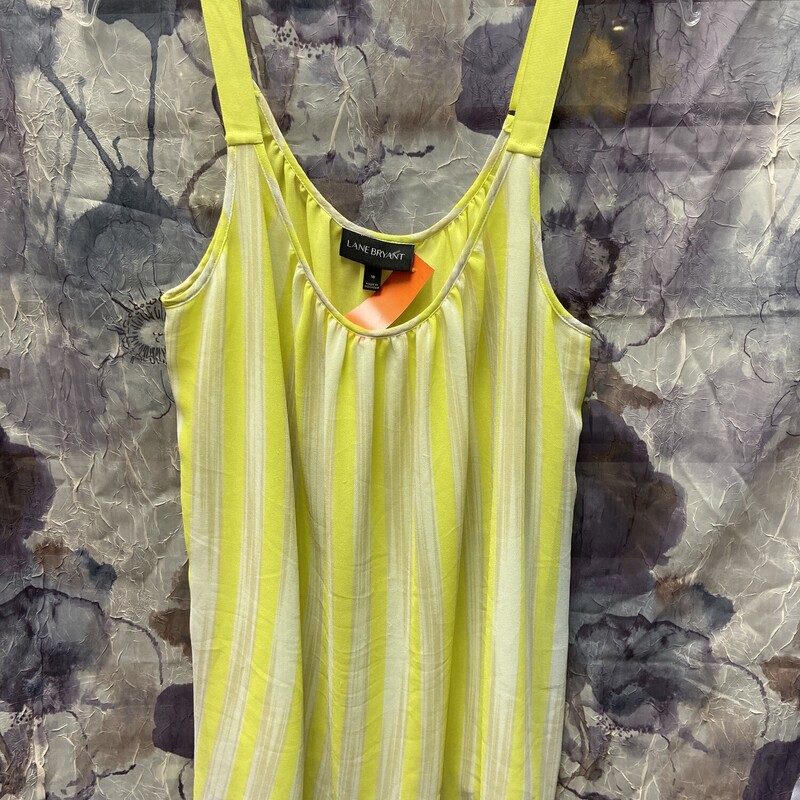 Tank style blouse in yellow and tan stripe