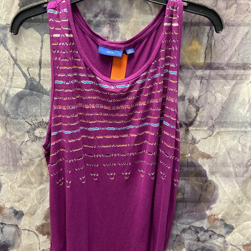 Purple tank with fun graphic on the front.