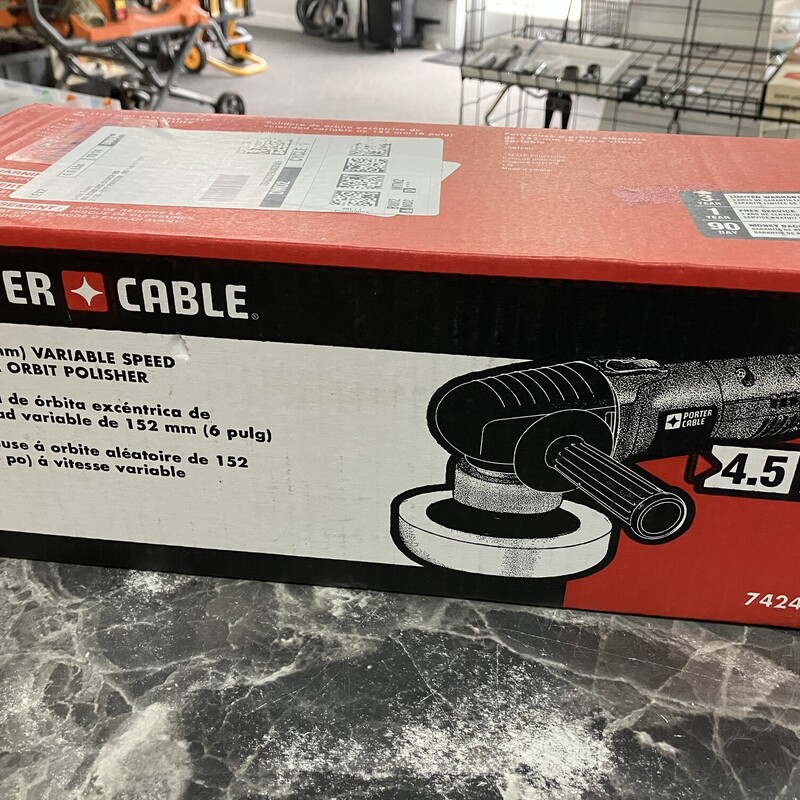 Variable Speed Random Orbit Polisher, Porter Cable 7424XP
New In Box