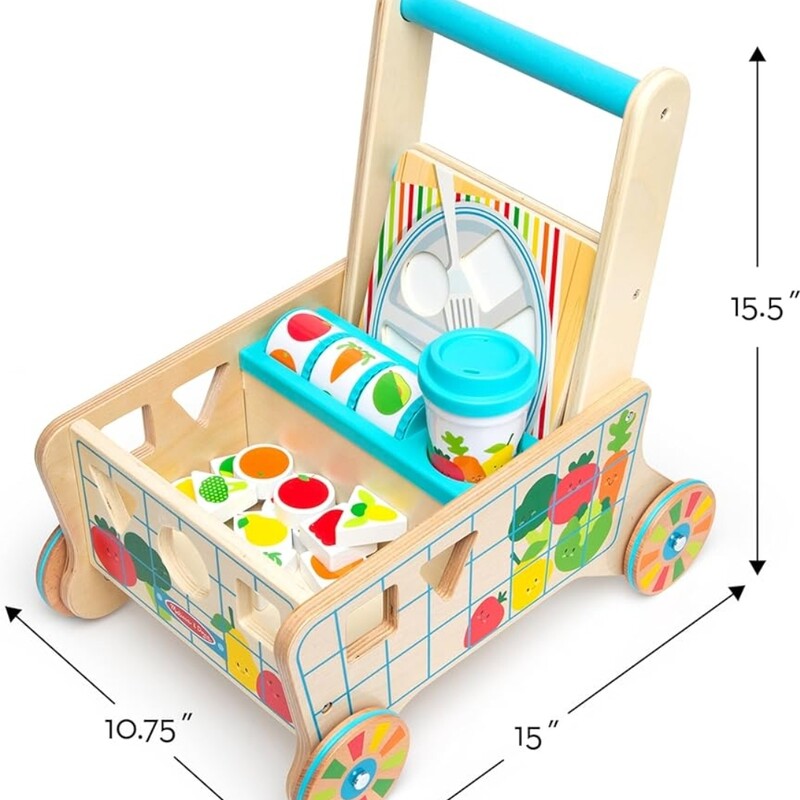 Grocery Cart Walker, Wood, Size: Infant