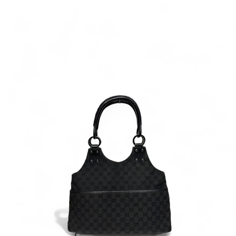 Gucci Canvas Tote
 Black
 Size: OS
Slight coner wear