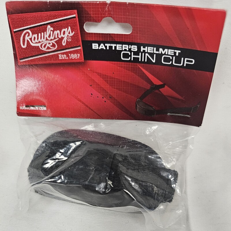 New Rawlings Batters Helmet Chin Cup Strap, Black, Size: OS