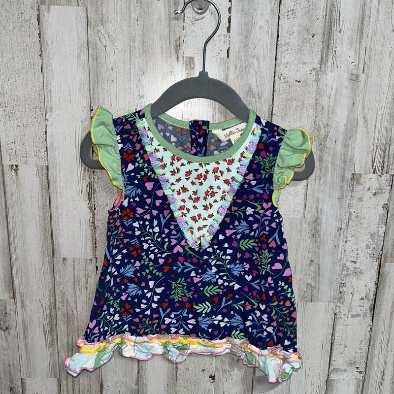 18/24M Navy Printed Top, Navy, Size: Girl 18-24