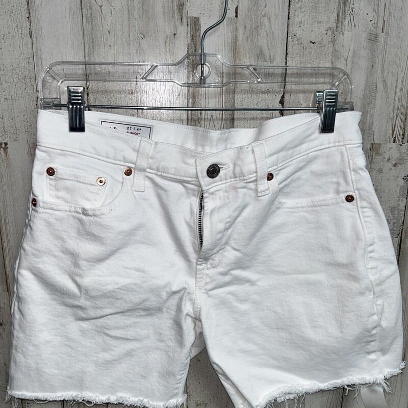 Sz4R White Fray Shorts