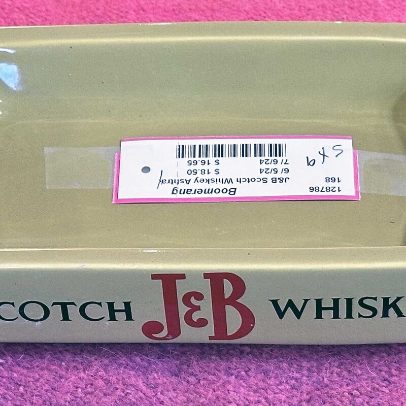 J&B Scotch Whiskey Ceramic Ashtray
5 In x 9 In.