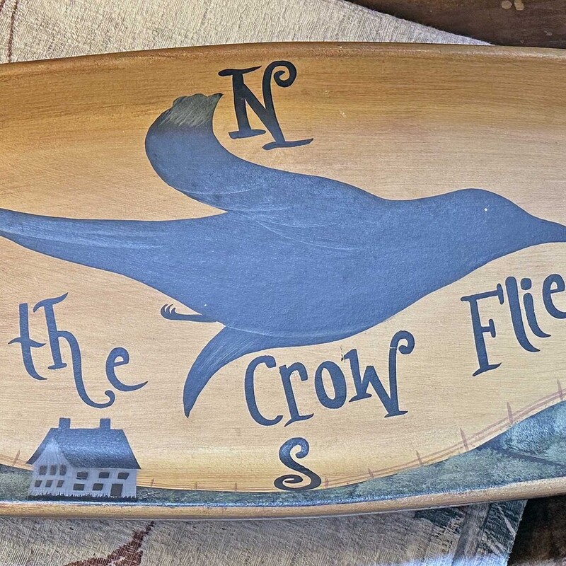 As The Crow Flies Wooden Bowl
21 In x 7 In.