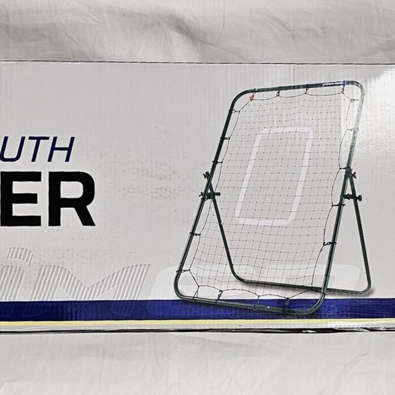 Primed Adjustable Youth Rebounder, Folding, Size: 55in X 36in, 1in steel tubes, New but box has damage