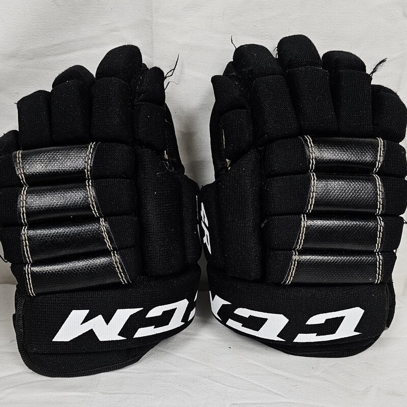 CCM 4R Youth Hockey Gloves, Black, Size: 9in., pre-owned