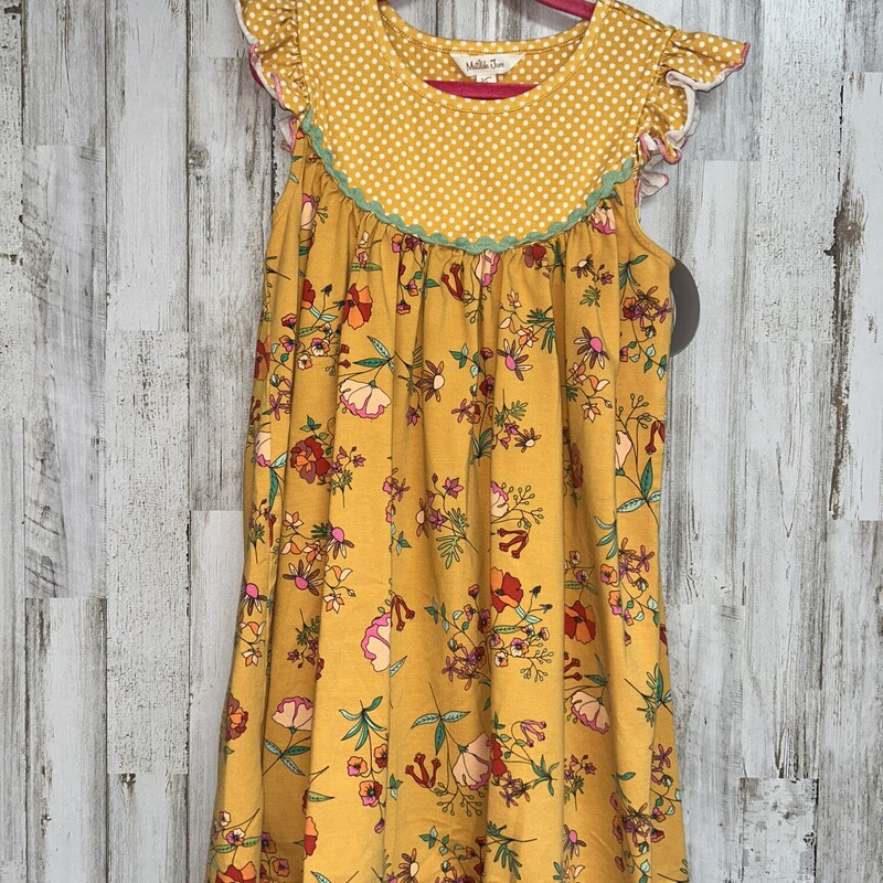 8 Yellow Floral Dress, Yellow, Size: Girl 7/8
