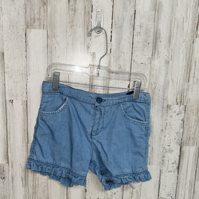8 Chambray Ruffle Shorts, Blue, Size: Girl 7/8