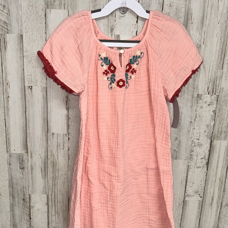 7 Pink Embroider Dress, Pink, Size: Girl 7/8