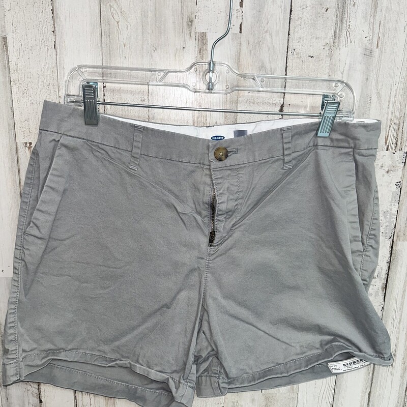 Sz10 Grey Button Shorts, Grey, Size: Ladies L