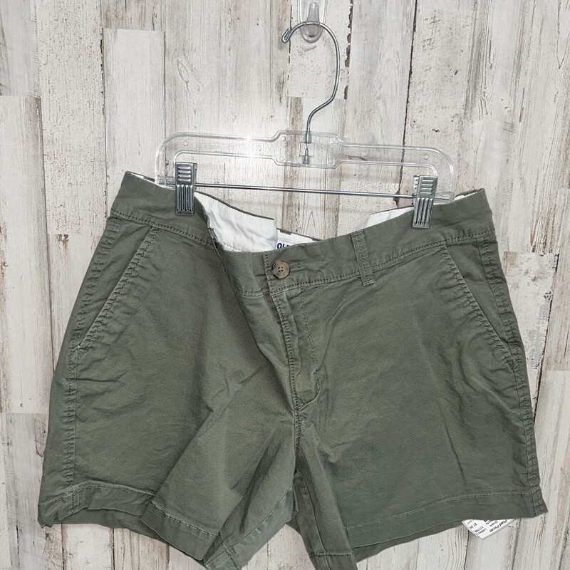 Sz10 Olive Button Shorts, Green, Size: Ladies L