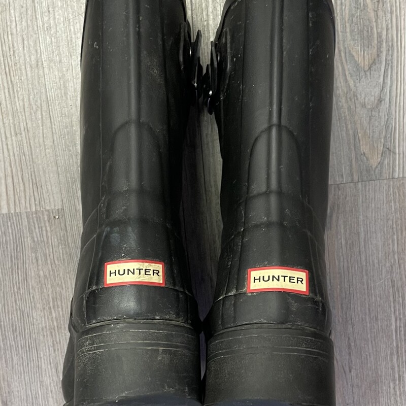 Hunter Short Rain Boots, Black, Size: 8 Womens