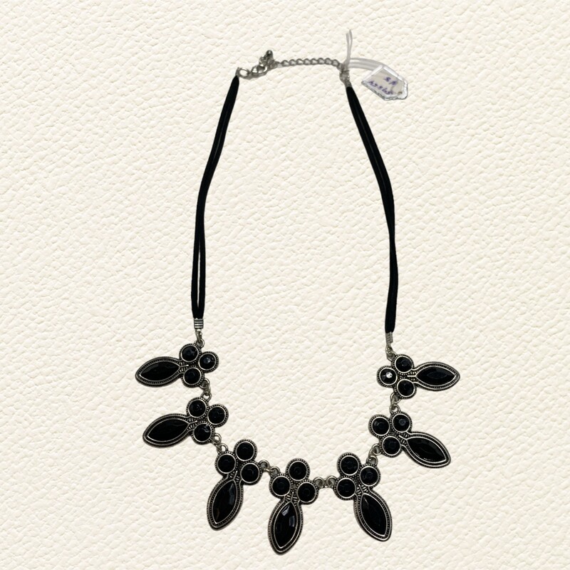 Necklace, Blk/slvr, Size: None