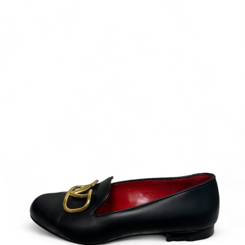 Valentino V Logo Loafers
Nappa Leather
Black, Size: 39