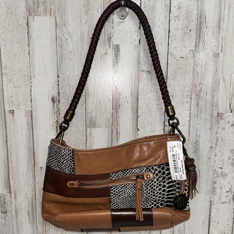 Brown Leather Patch Purse