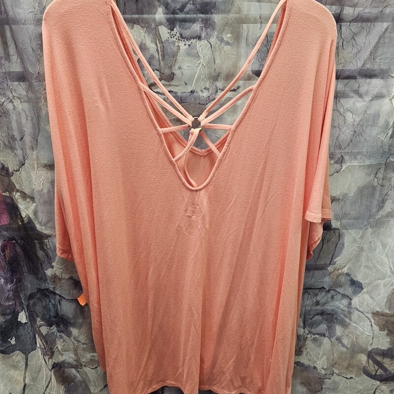 Soft and summer short sleeve knit top in orange