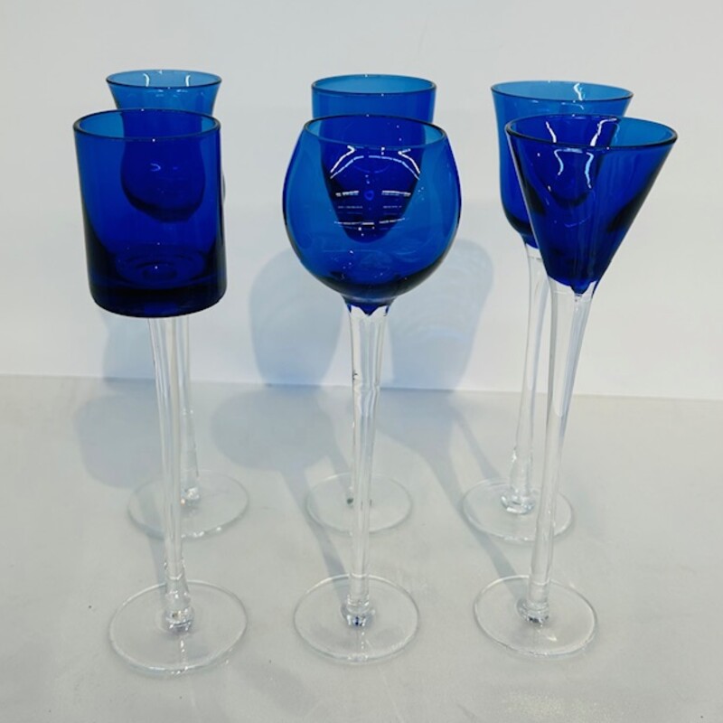 Set Of 6 Cobalt Cordials