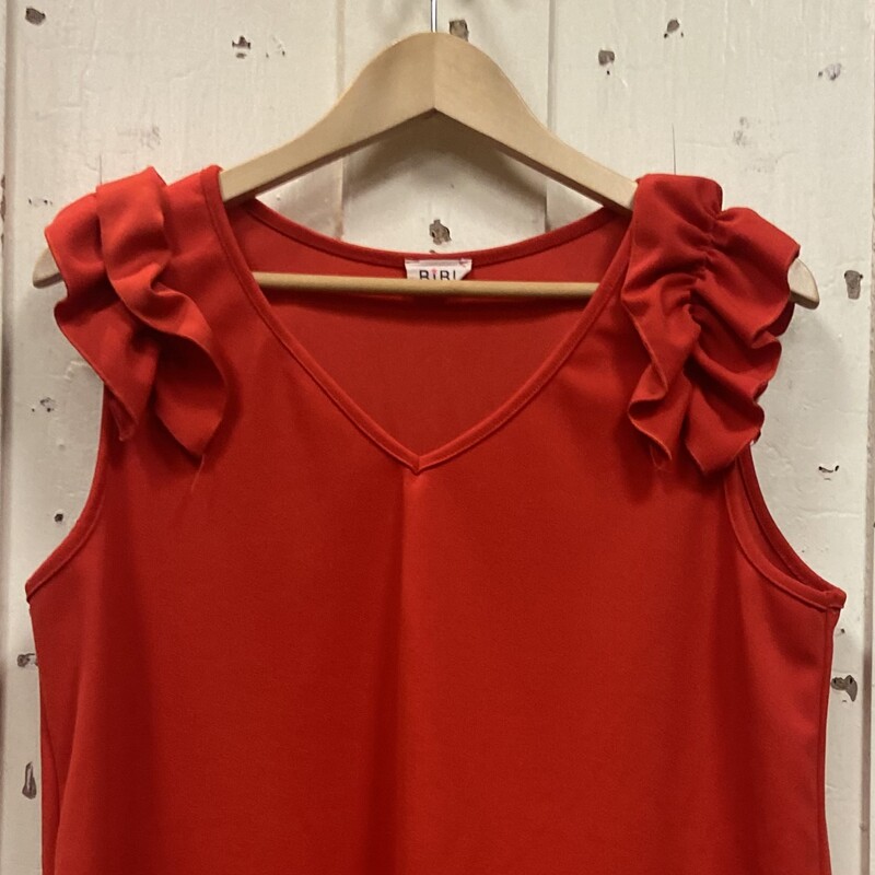 Red Ruffle Slv Top