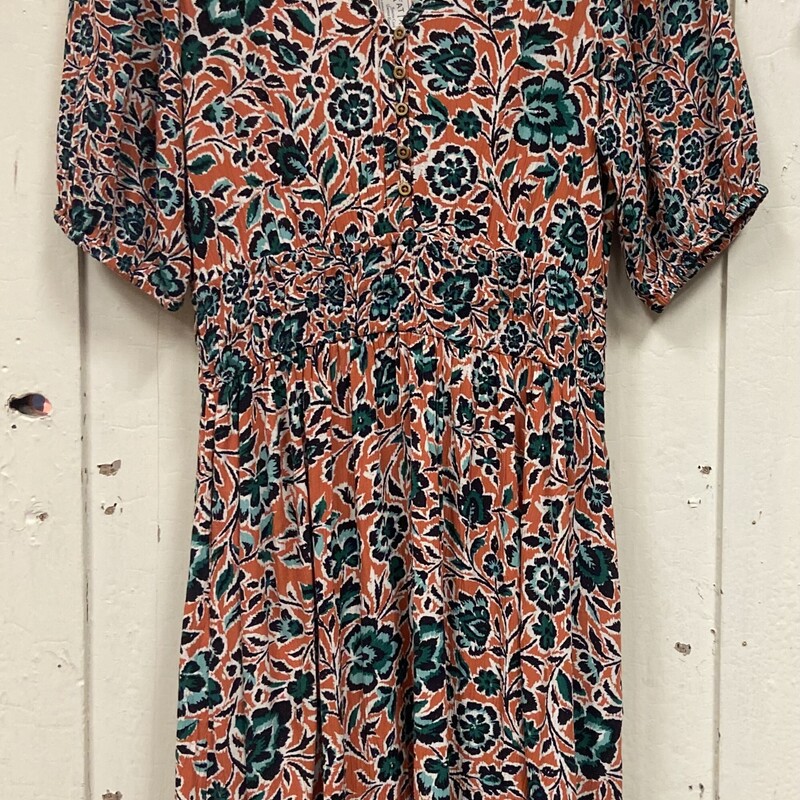 NWT Org/grn Floral Dress<br />
Org/grn<br />
Size: 4 R $98