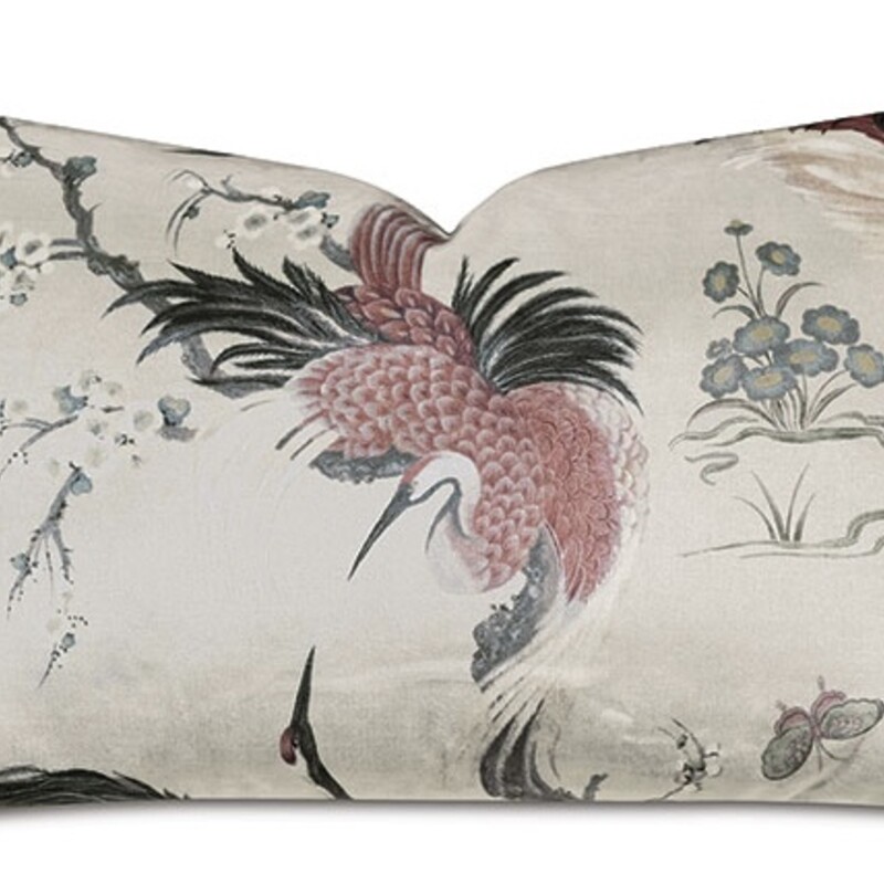 Eastern Accents Fowler

Size: 13x22

Decorative pillow featuring a centered Japanese-inspired crane pattern in velvet
Self-backed in Fowler fabric centered on both sides
Knife edge finish
Pillow insert of your choice included
Zipper closure for ease of care
Dry clean only
Made in USA