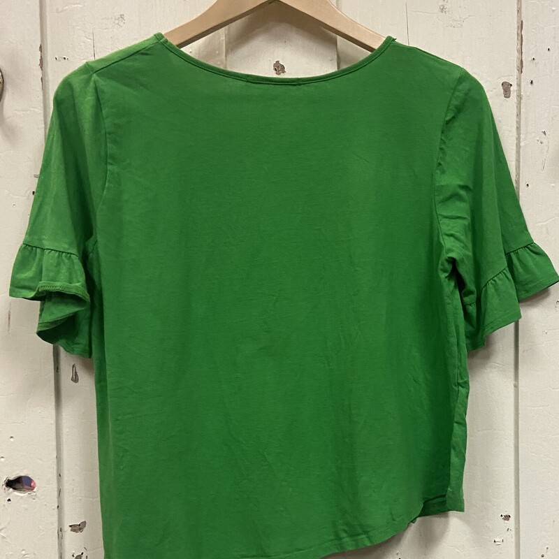 Grn Ruffle Slve Tee<br />
Green<br />
Size: M/L