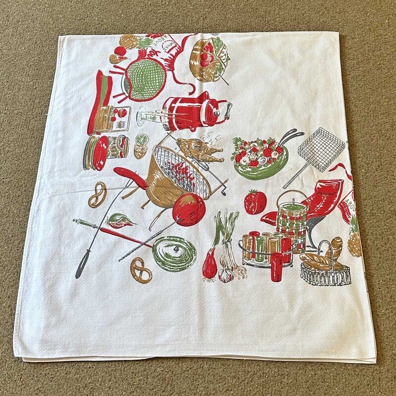 Vintage BBLQ Motif Tablecloth
53 In x 48 In.